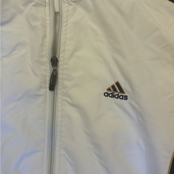 Vintage Adidas White Windbreaker with Black and Gold Accents - Picture 11 of 12